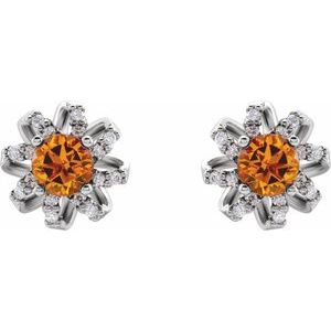 Round 4-Prong Halo-Style Twist Earrings