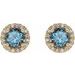 Round 4-Prong Halo-Style Earrings