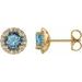 Round 4-Prong Halo-Style Earrings