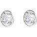 Oval Bezel-Set Stud Earrings