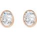 Oval Bezel-Set Stud Earrings