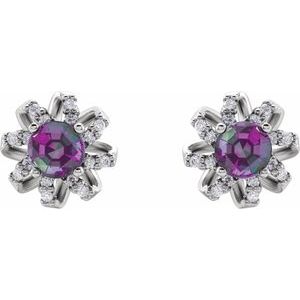 Round 4-Prong Halo-Style Twist Earrings
