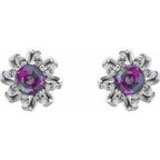 Round 4-Prong Halo-Style Twist Earrings