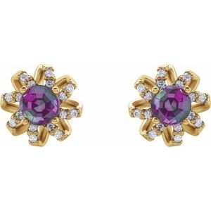 Round 4-Prong Halo-Style Twist Earrings