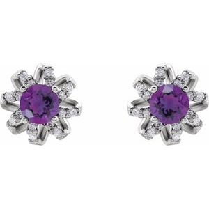 Round 4-Prong Halo-Style Twist Earrings