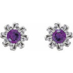Round 4-Prong Halo-Style Twist Earrings