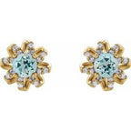 Round 4-Prong Halo-Style Twist Earrings