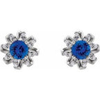 Round 4-Prong Halo-Style Twist Earrings