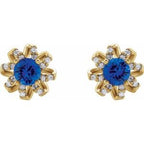 Round 4-Prong Halo-Style Twist Earrings