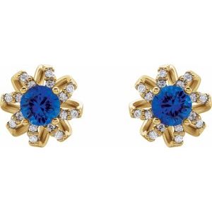 Round 4-Prong Halo-Style Twist Earrings