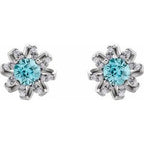 Round 4-Prong Halo-Style Twist Earrings
