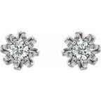 Round 4-Prong Halo-Style Twist Earrings