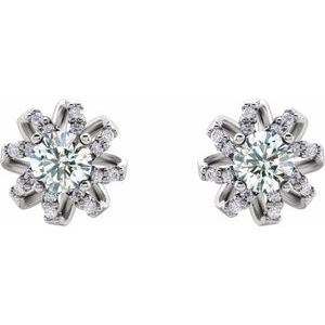 Round 4-Prong Halo-Style Twist Earrings
