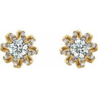 Round 4-Prong Halo-Style Twist Earrings