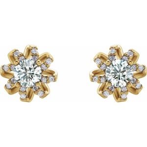 Round 4-Prong Halo-Style Twist Earrings