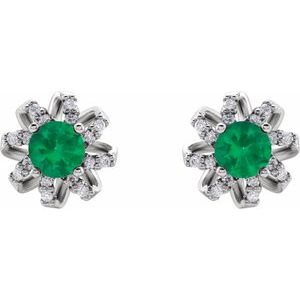 Round 4-Prong Halo-Style Twist Earrings