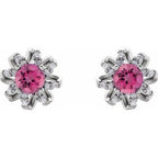 Round 4-Prong Halo-Style Twist Earrings