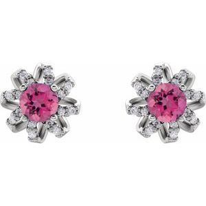 Round 4-Prong Halo-Style Twist Earrings