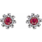 Round 4-Prong Halo-Style Twist Earrings