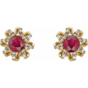 Round 4-Prong Halo-Style Twist Earrings