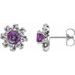 Round 4-Prong Halo-Style Twist Earrings