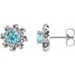 Round 4-Prong Halo-Style Twist Earrings