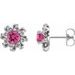 Round 4-Prong Halo-Style Twist Earrings