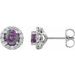 Round 4-Prong Halo-Style Earrings