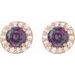 Round 4-Prong Halo-Style Earrings