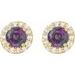 Round 4-Prong Halo-Style Earrings