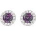 Round 4-Prong Halo-Style Earrings