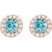 Round 4-Prong Halo-Style Earrings