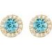 Round 4-Prong Halo-Style Earrings