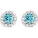 Round 4-Prong Halo-Style Earrings