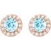 Round 4-Prong Halo-Style Earrings