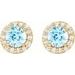 Round 4-Prong Halo-Style Earrings