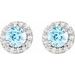 Round 4-Prong Halo-Style Earrings