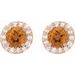 Round 4-Prong Halo-Style Earrings