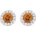 Round 4-Prong Halo-Style Earrings
