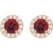 Round 4-Prong Halo-Style Earrings