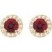 Round 4-Prong Halo-Style Earrings