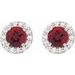Round 4-Prong Halo-Style Earrings