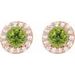 Round 4-Prong Halo-Style Earrings