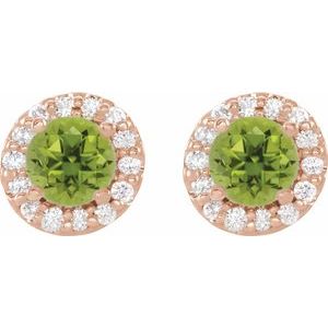 Round 4-Prong Halo-Style Earrings