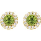 Round 4-Prong Halo-Style Earrings