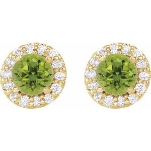 Round 4-Prong Halo-Style Earrings