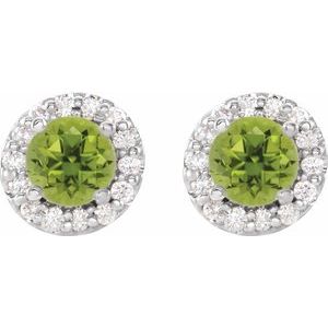 Round 4-Prong Halo-Style Earrings
