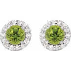 Round 4-Prong Halo-Style Earrings