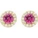 Round 4-Prong Halo-Style Earrings