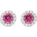 Round 4-Prong Halo-Style Earrings
